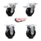 Service Caster 4 Inch Soft Rubber Swivel Top Plate Caster Lock Brakes 2 Rigid SCC, 2PK SCC-TTL20S414-SRS-2-R-2 - alternate 2